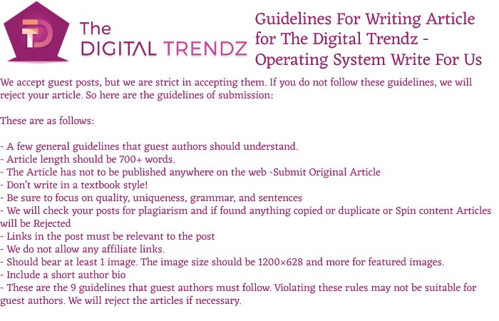 Guidelines For writing Article for The Digital Trendz